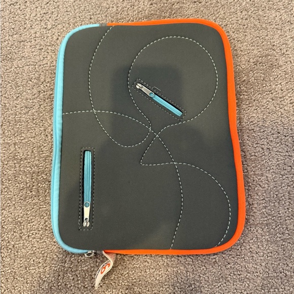 Stylish Gray and Orange Tablet Sleeve - Picture 1 of 6